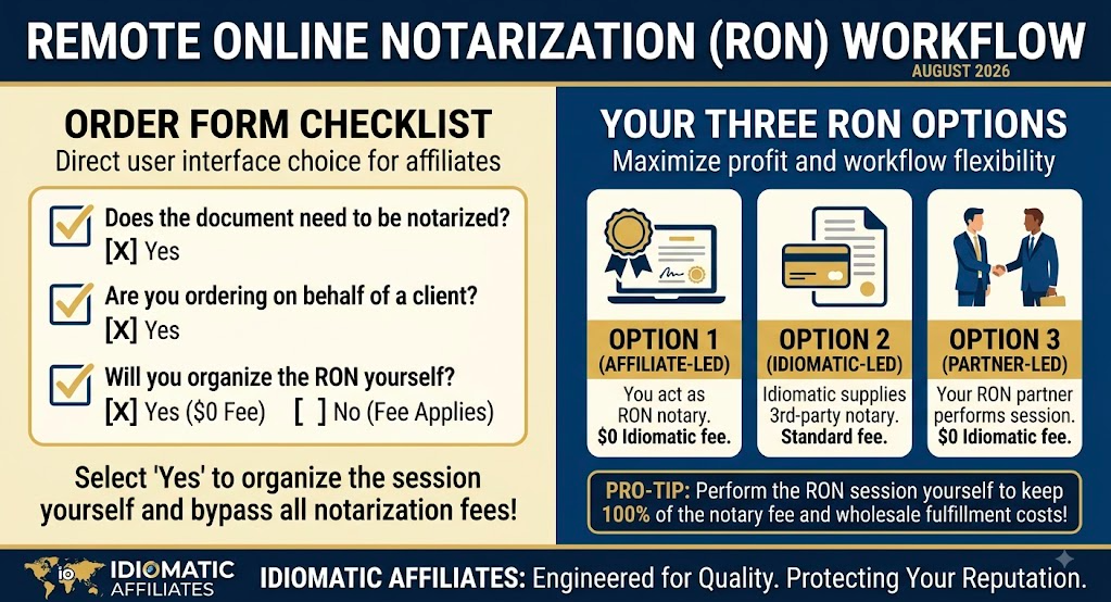 Idiomatic Affiliates is the easiest way to make extra money as a notary. Join today!