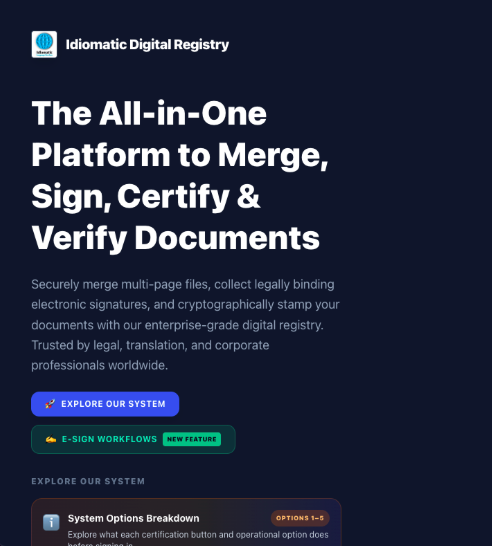 Idiomatic Affiliates has introduced the certverify.app, created specifically for notaries.