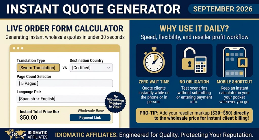 Pro-Tip: Your Affiliate Order Form is Also Your Instant Quote Generator!